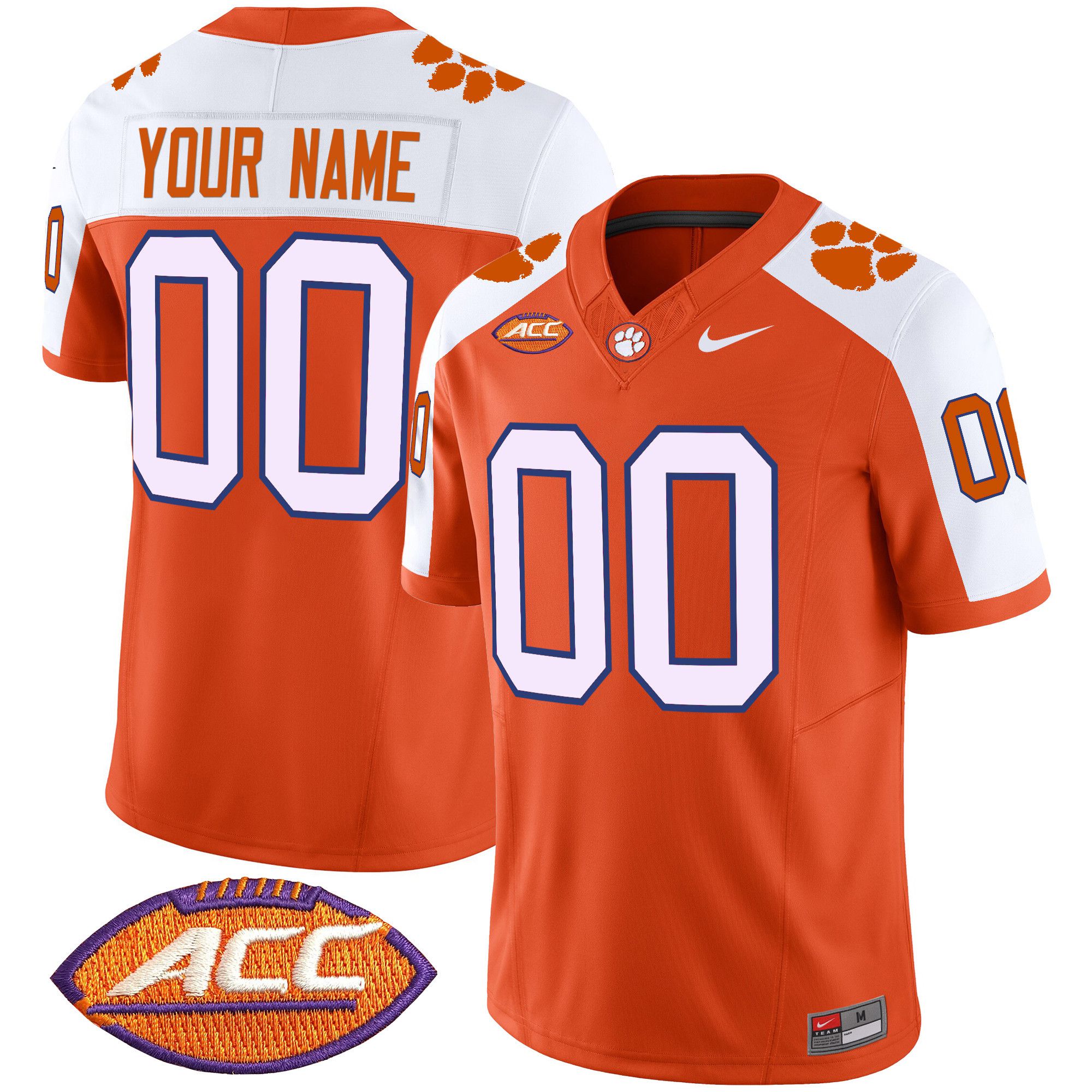 Men Clemson Tigers Orange 2024 Nike Vapor Limited Custom NCAA Jersey->customized nfl jersey->Custom Jersey